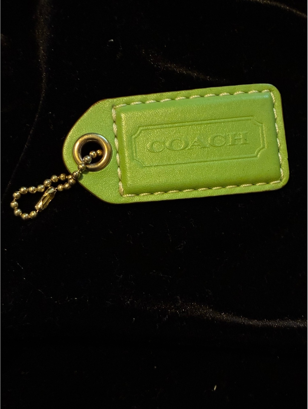 COACH Replacement Leather Hangtag Bag Charm – Lime Green 2.5 Inch
